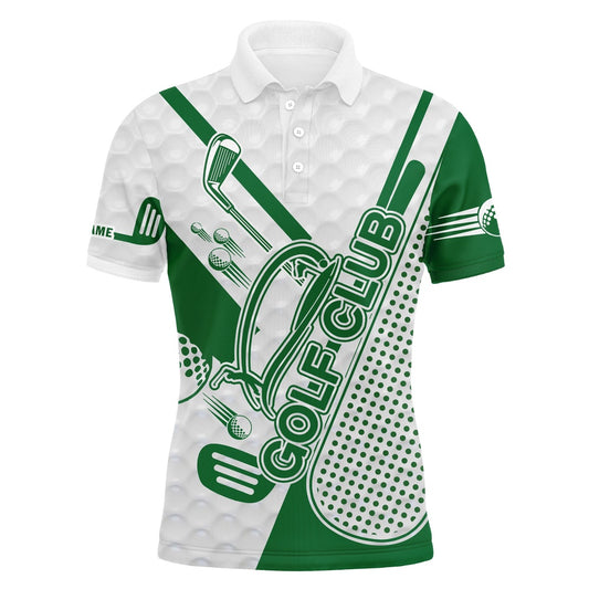 Golf Polo shirts, Personalized Green Golf Club Polo Shirts Custom Name All Over Print Golf Shirt