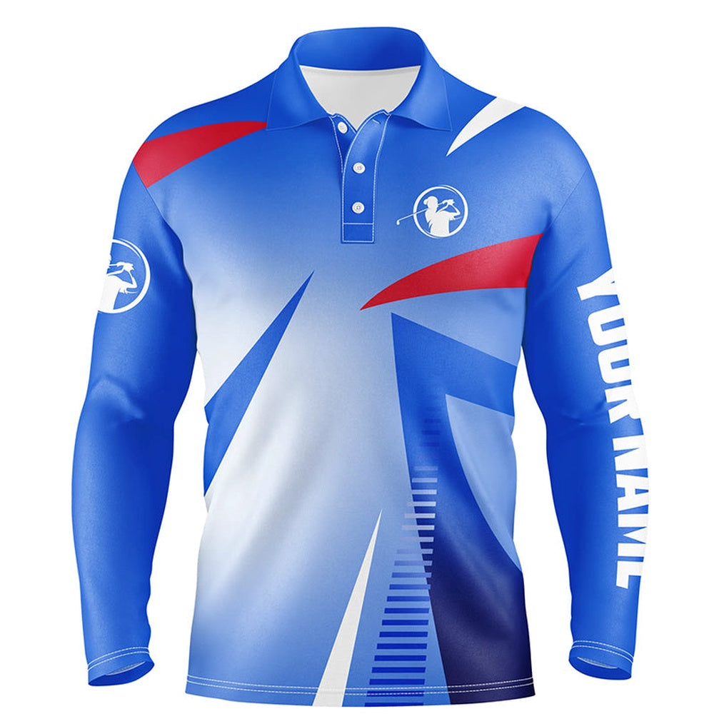 Golf Polo shirts, Personalized Men'S Golf Polo Custom Name Sport Best Mens Golf Wear Blue