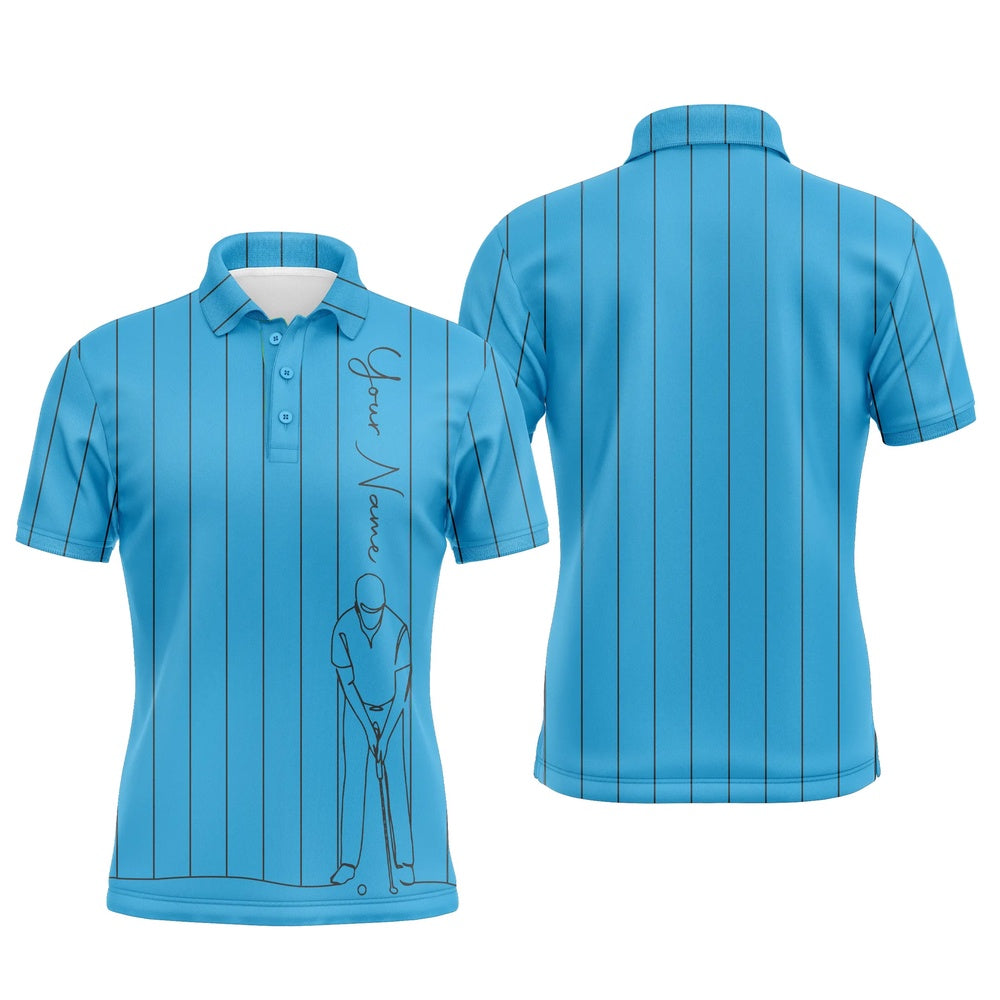 Golf Polo shirts, Personalized Mens Golf Polo Shirts Custom Name Golf Tops Mens For Men Blue