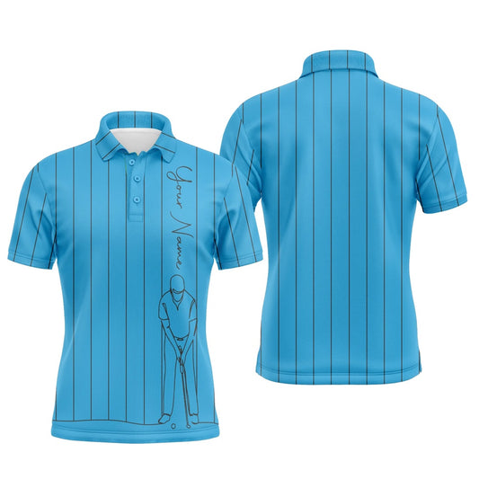 Golf Polo shirts, Personalized Mens Golf Polo Shirts Custom Name Golf Tops Mens For Men Blue