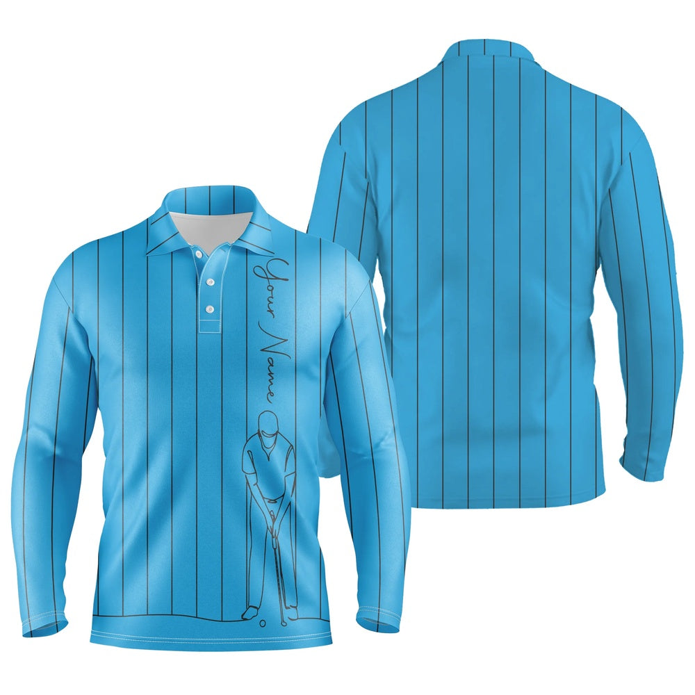 Golf Polo shirts, Personalized Mens Golf Polo Shirts Custom Name Golf Tops Mens For Men Blue