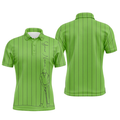 Golf Polo shirts, Personalized Mens Golf Polo Shirts Custom Name Golf Tops Mens For Men Green