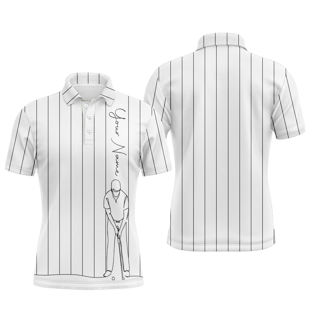 Golf Polo shirts, Personalized Mens Golf Polo Shirts Custom Name Golf Tops Mens For Men White