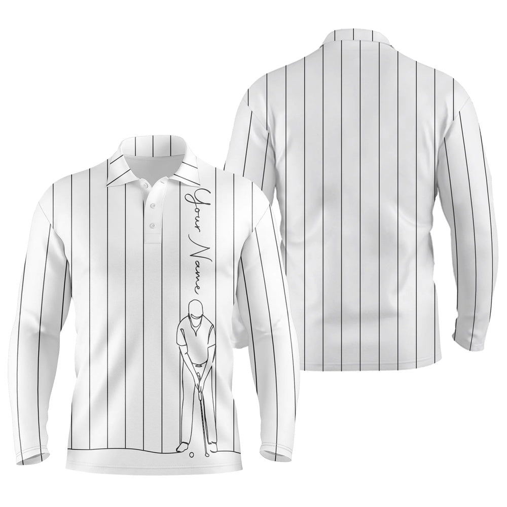 Golf Polo shirts, Personalized Mens Golf Polo Shirts Custom Name Golf Tops Mens For Men White