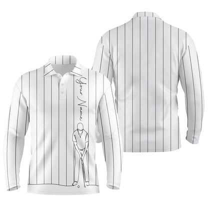 Golf Polo shirts, Personalized Mens Golf Polo Shirts Custom Name Golf Tops Mens For Men White