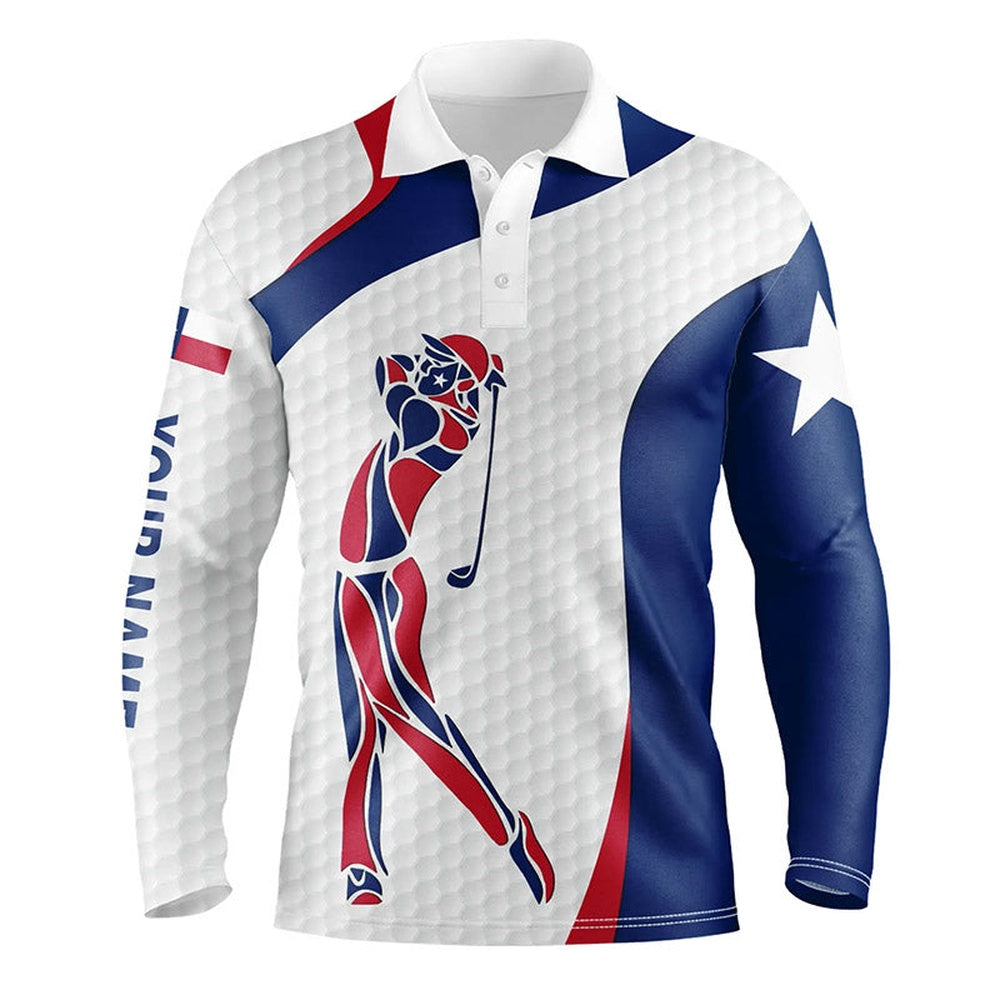 Golf Polo shirts, Personalized Texas Flag Patriot Golf White Mens Golf Polo Shirts Custom Name Golf Gifts For Men