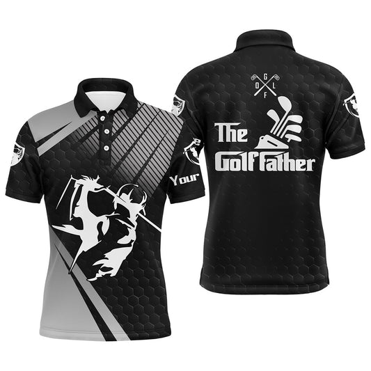 Golf Polo shirts, Personalized The Golf Father Polo Shirts For Men Black Golf Upf Shirts, Gifts For Golf Lovers
