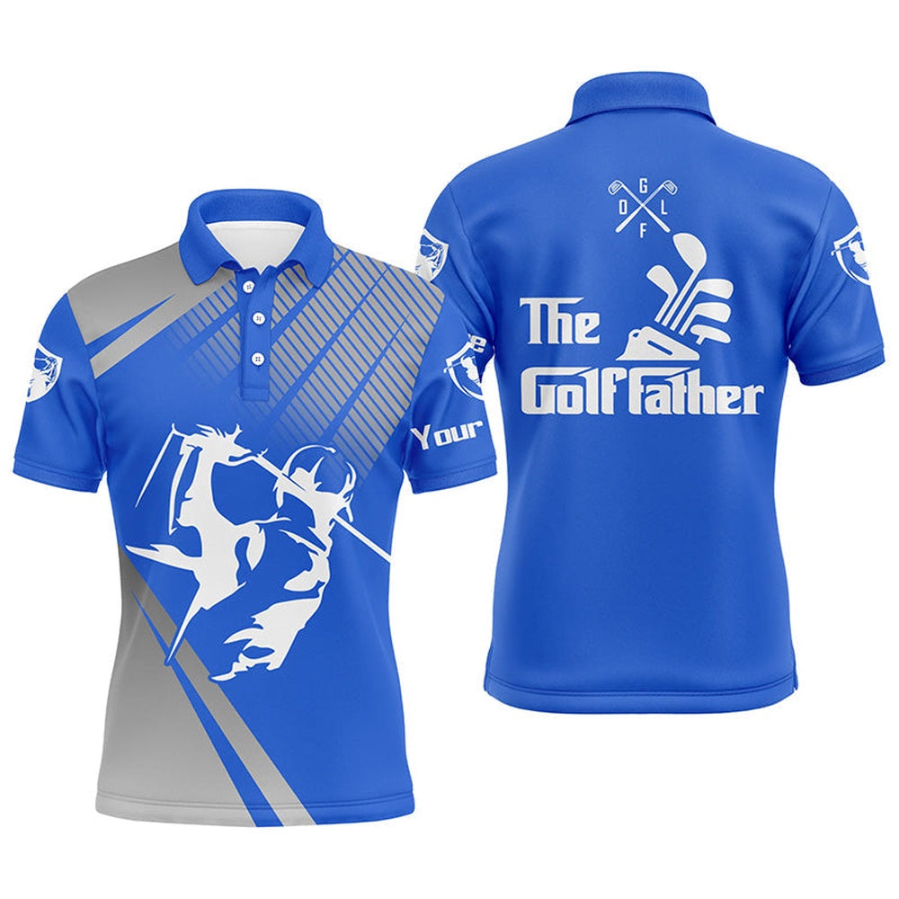 Golf Polo shirts, Personalized The Golf Father Polo Shirts For Men Blue Golf Shirts, Gifts For Golf Lovers