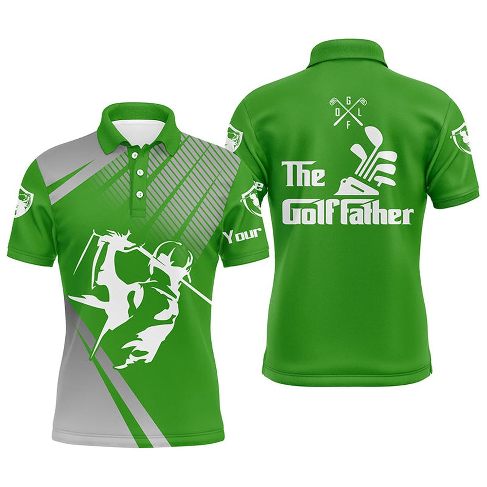Golf Polo shirts, Personalized The Golf Father Polo Shirts For Men Green Golf Shirts, Gifts For Dad Golfer Father'S Day