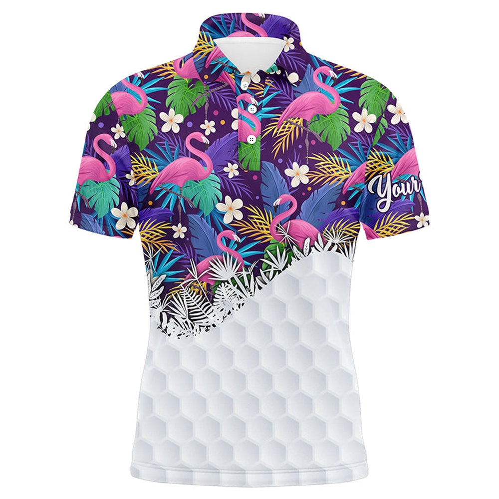 Golf Polo shirts, Personalized Tropical Colorful Flamingo Pattern Mens Golf Polo Shirts Best Mens Golf Wears
