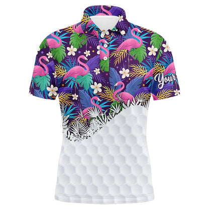 Golf Polo shirts, Personalized Tropical Colorful Flamingo Pattern Mens Golf Polo Shirts Best Mens Golf Wears