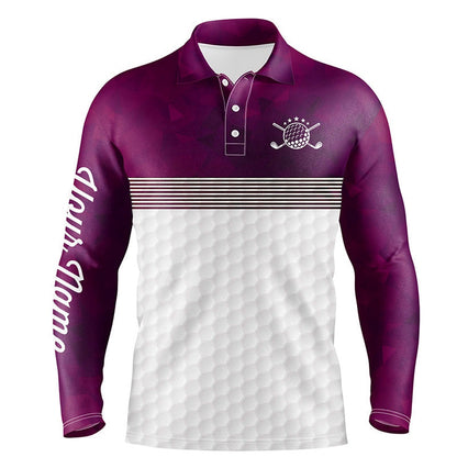 Golf Polo shirts, Pink And White Mens Golf Polo Shirts Custom Name Golf Shirts For Men