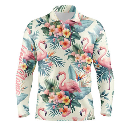 Golf Polo shirts, Pink Flamingo Tropical Mens Golf Polo Shirts Customized Golf Shirts For Men Golfing Gifts