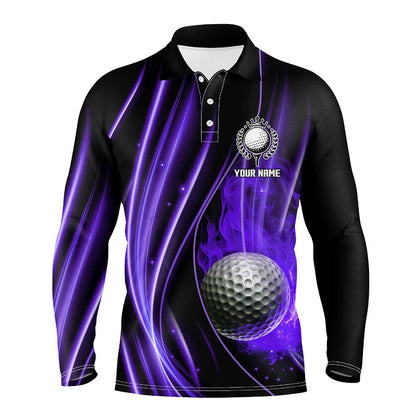 Golf Polo shirts, Purple And Black Light Mens Golf Polo Shirts Custom Golf Team Jerseys, Golf Tops For Men