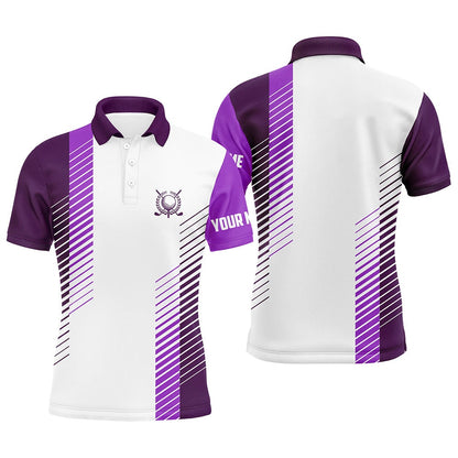Golf Polo shirts, Purple And White Mens Golf Polo Shirts Custom Golf Ball Shirt For Men, Best Men Golf Wear