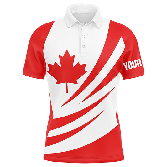 Golf Polo shirts, Red And White Canadian Flag Mens Golf Polo Shirts Custom Mens Golf Tops