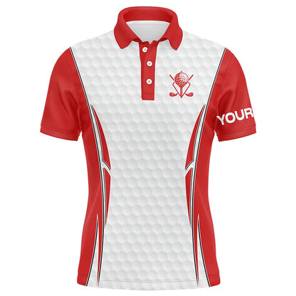 Golf Polo shirts, Red And White Golf Ball Mens Golf Polo Shirts Custom Golf Outfits Men For Men