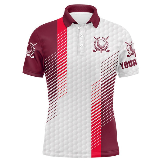 Golf Polo shirts, Red And White Golf Shirt Custom Name Mens Golf Polo Shirts, Mens Red Golf Polo, Golfer Gifts