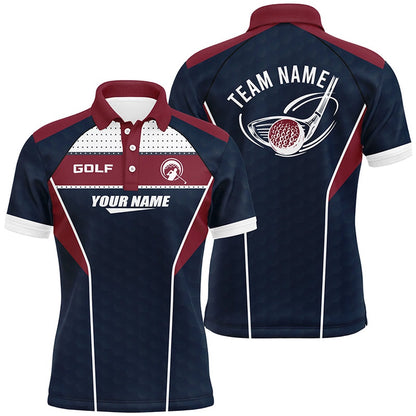 Golf Polo shirts, Red Navy Mens Golf Polo Shirt Personalized Golf Tops For Men Golf Team Jersey For Golf Lovers