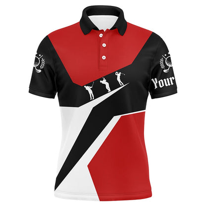 Golf Polo shirts, Red, White And Black Mens Golf Polo Shirts Custom Golf Sport Team Polo Shirts, Best Mens Golf Wear