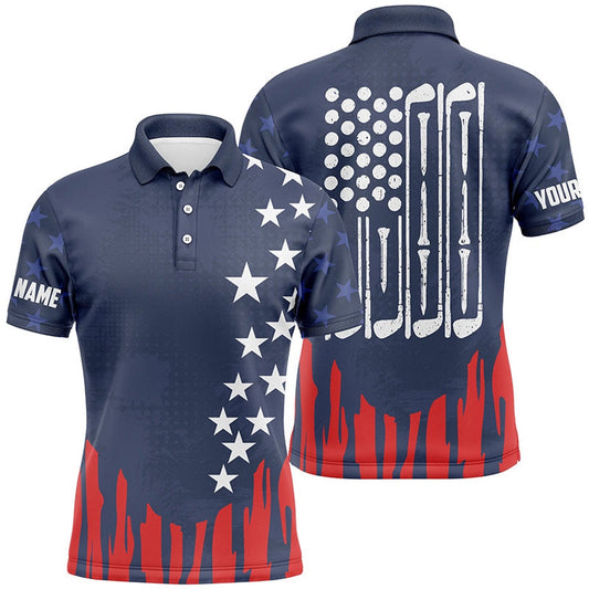 Golf Polo shirts, Red White And Blue American Flag Mens Golf Polo Shirt Custom Patriotic Men'S Golf Outfits