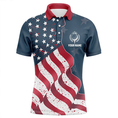 Golf Polo shirts, Red White And Blue American Flag Mens Golf Polo Shirts Custom Patriotic Mens Golf Shirts