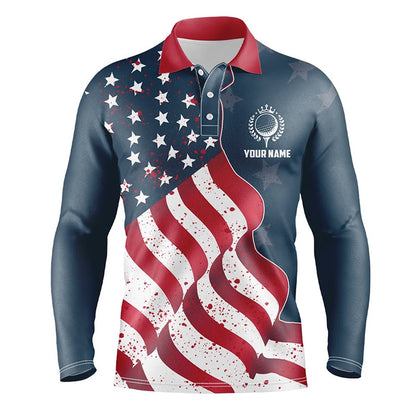 Golf Polo shirts, Red White And Blue American Flag Mens Golf Polo Shirts Custom Patriotic Mens Golf Shirts