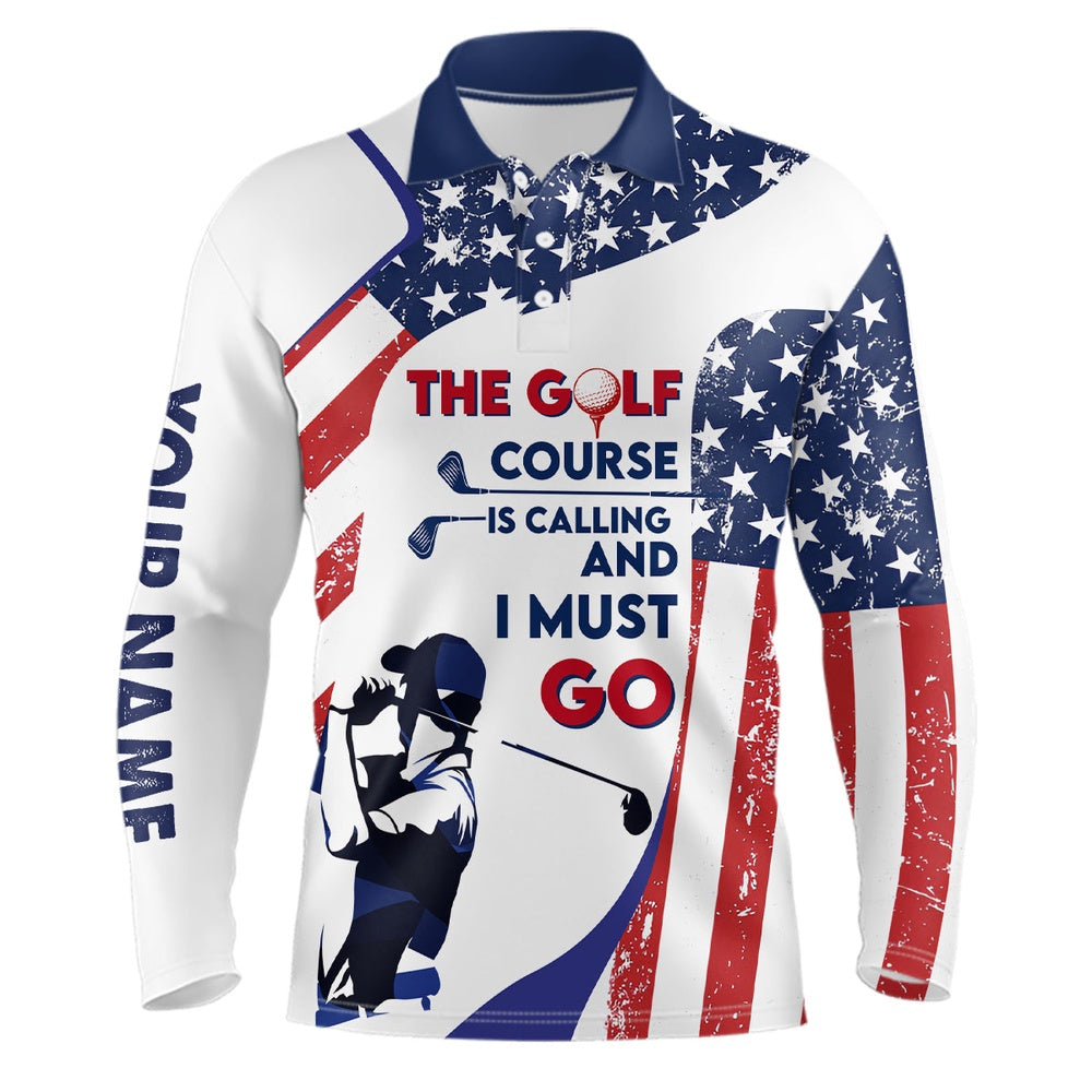 Golf Polo shirts, Retro American Flag Mens Golf Polo Shirt Custom Patriotic Golf Shirts For Men Best Golf Gifts