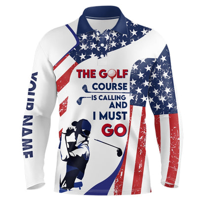 Golf Polo shirts, Retro American Flag Mens Golf Polo Shirt Custom Patriotic Golf Shirts For Men Best Golf Gifts