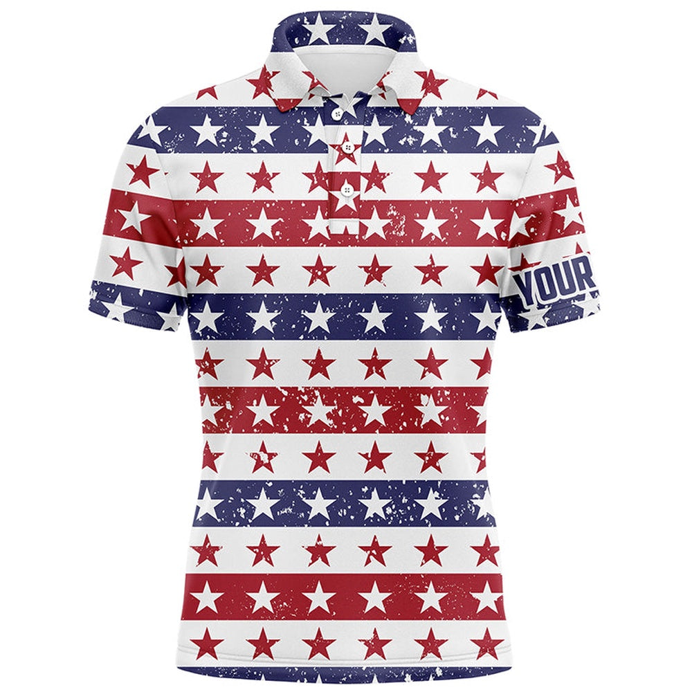 Golf Polo shirts, Retro American Flag Seamless Mens Golf Polos Patriotic Usa Golf Tops For Men Golf Gifts