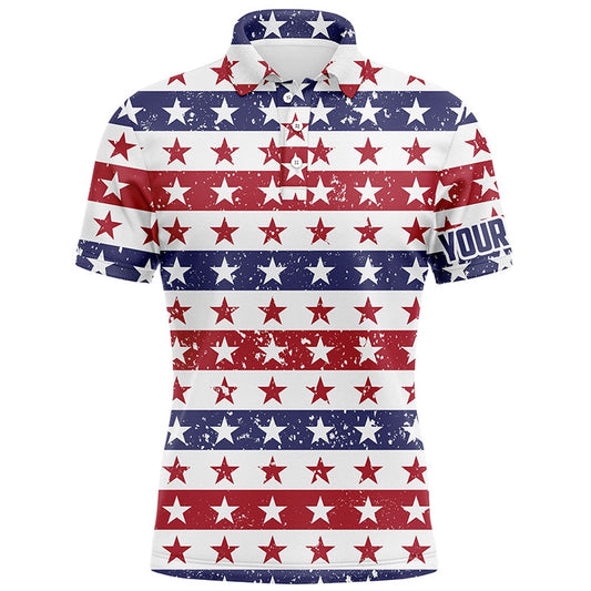 Golf Polo shirts, Retro American Flag Seamless Mens Golf Polos Patriotic Usa Golf Tops For Men Golf Gifts