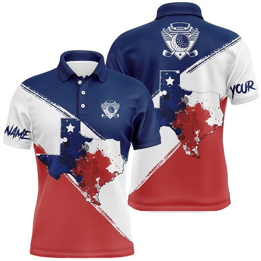 Golf Polo shirts, Texas Flag All Over Print Polo Golf Shirts For Men, Texas Map And Flag Polo Shirt, Patriotic Shirts