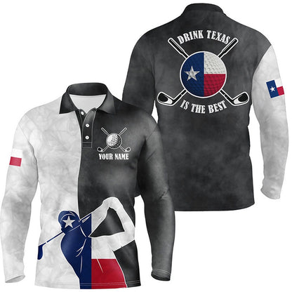 Golf Polo shirts, Texas Flag Mens Golf Polo Shirts, Black And White Patriotic Golf Shirts For Men, Best Golf Gifts