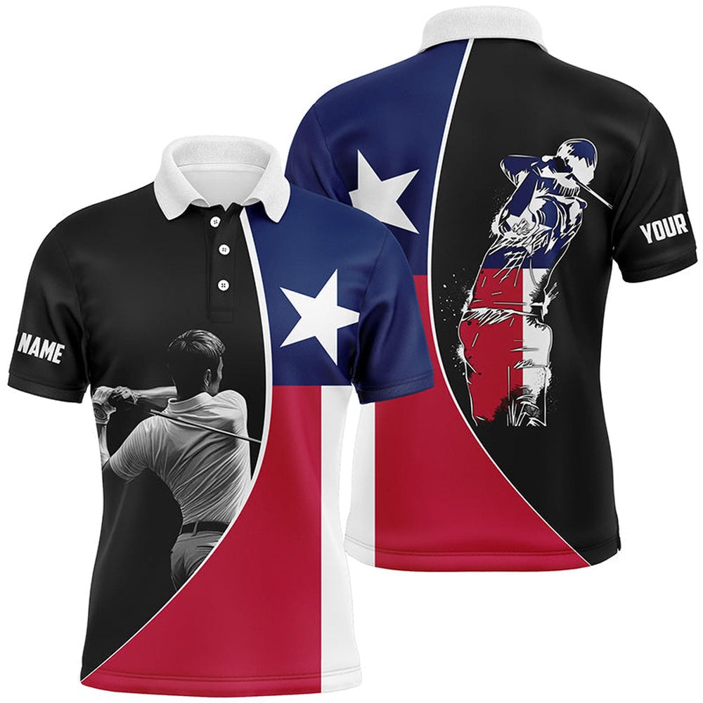 Golf Polo shirts, Texas Flag Mens Golf Polo Shirts Custom Patriot Golf Tops For Men, Gifts For Golf Lovers