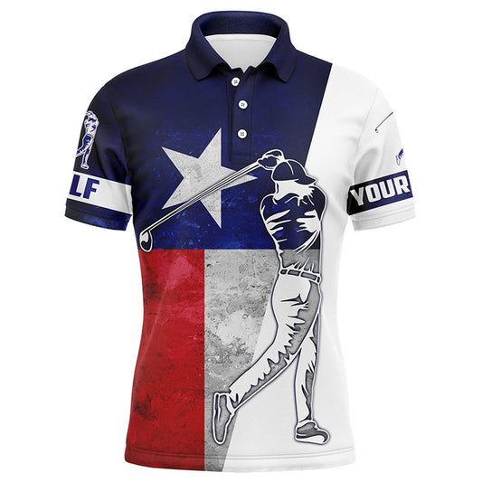 Golf Polo shirts, Texas Flag Mens Golf Polos Shirts Custom Name Patriot Golf Gifts, Golf Shirts For Men