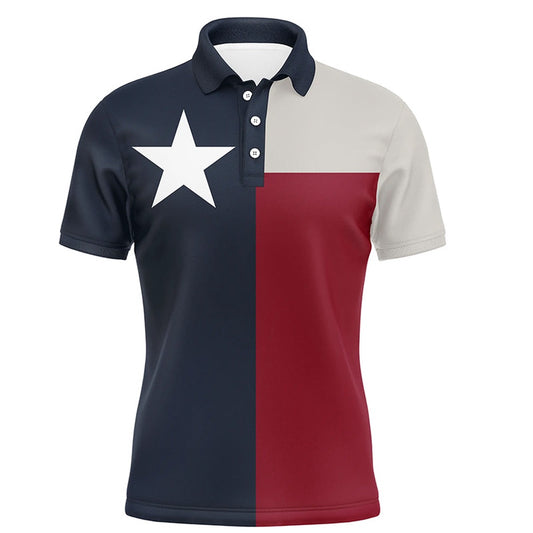 Golf Polo shirts, Texas Flag Polo Shirt