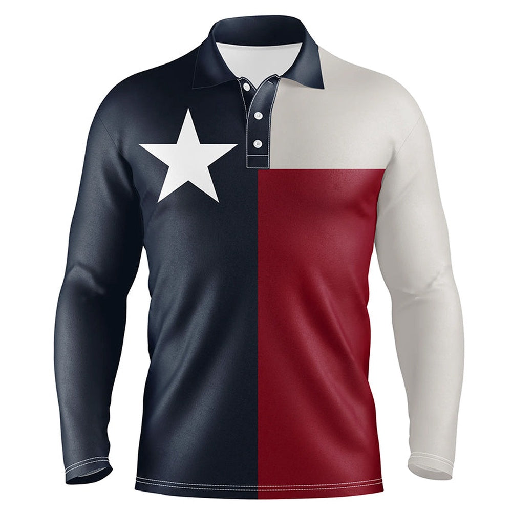 Golf Polo shirts, Texas Flag Polo Shirt