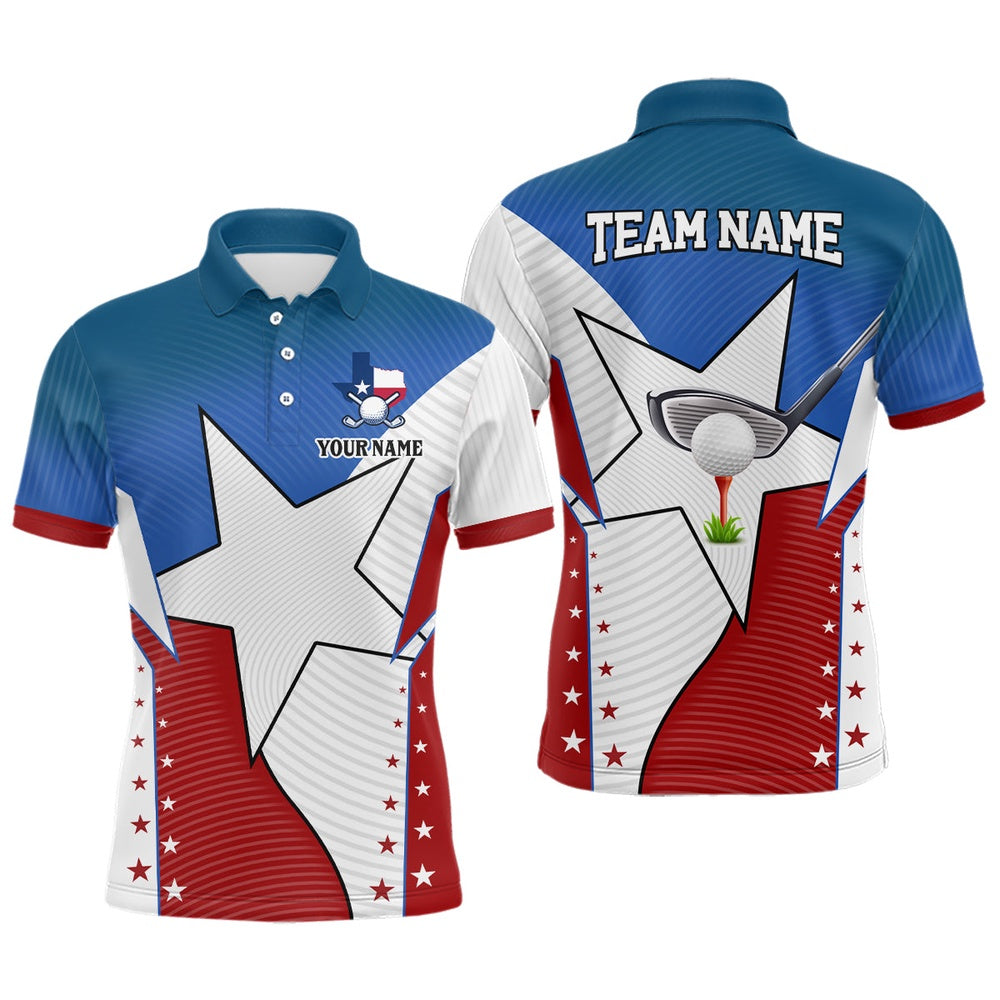 Golf Polo shirts, Texas Flag Retro Mens Golf Polo Shirts Custom Golf Apparel For Team Men, Gifts For Golf Lovers