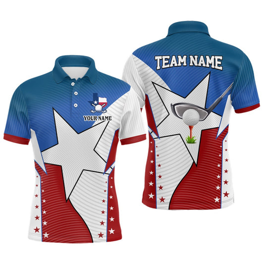 Golf Polo shirts, Texas Flag Retro Mens Golf Polo Shirts Custom Golf Apparel For Team Men, Gifts For Golf Lovers