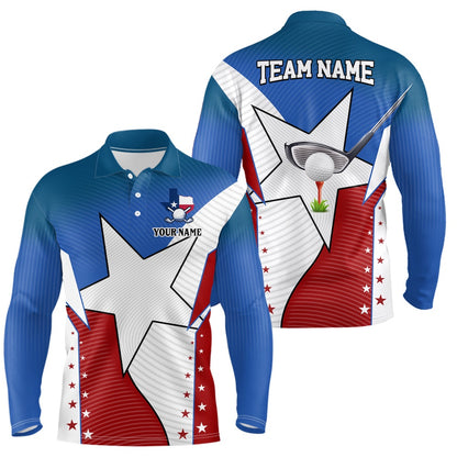 Golf Polo shirts, Texas Flag Retro Mens Golf Polo Shirts Custom Golf Apparel For Team Men, Gifts For Golf Lovers