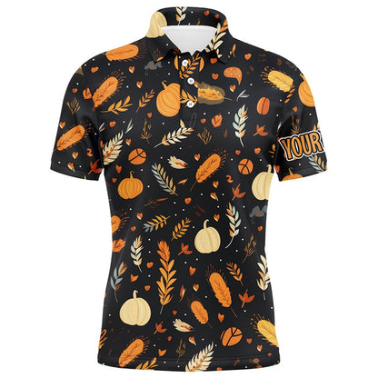 Golf Polo shirts, Thanksgiving Pattern Mens Golf Polo Shirts Custom Thanksgiving Gift Best Mens Golf Wear