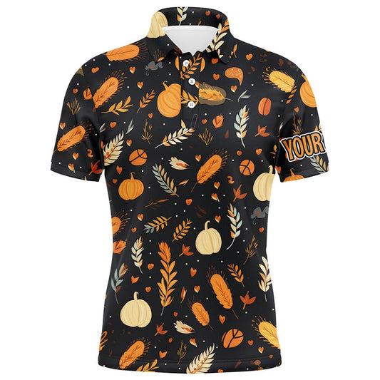 Golf Polo shirts, Thanksgiving Pattern Mens Golf Polo Shirts Custom Thanksgiving Gift Best Mens Golf Wear