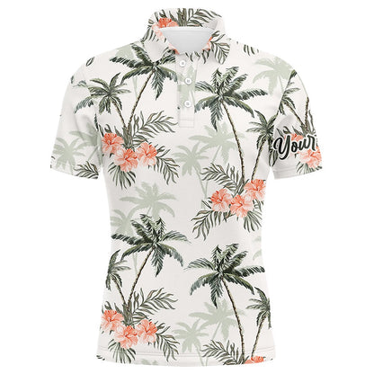 Golf Polo shirts, Tropical Palm Trees Pattern Mens Golf Polo Shirts Custom Team Golf Shirts For Men