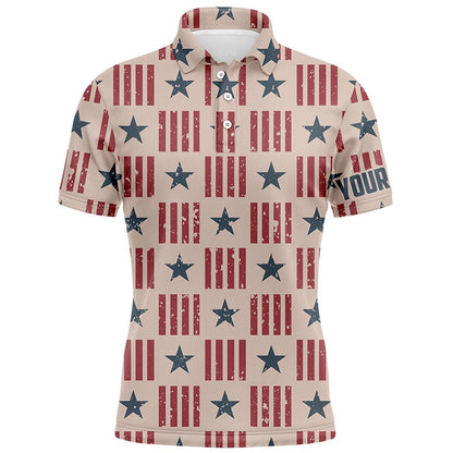 Golf Polo shirts, Usa Patriot Seamless Mens Golf Polo Shirt Retro American Golf Shirts For Men Golfing Gifts