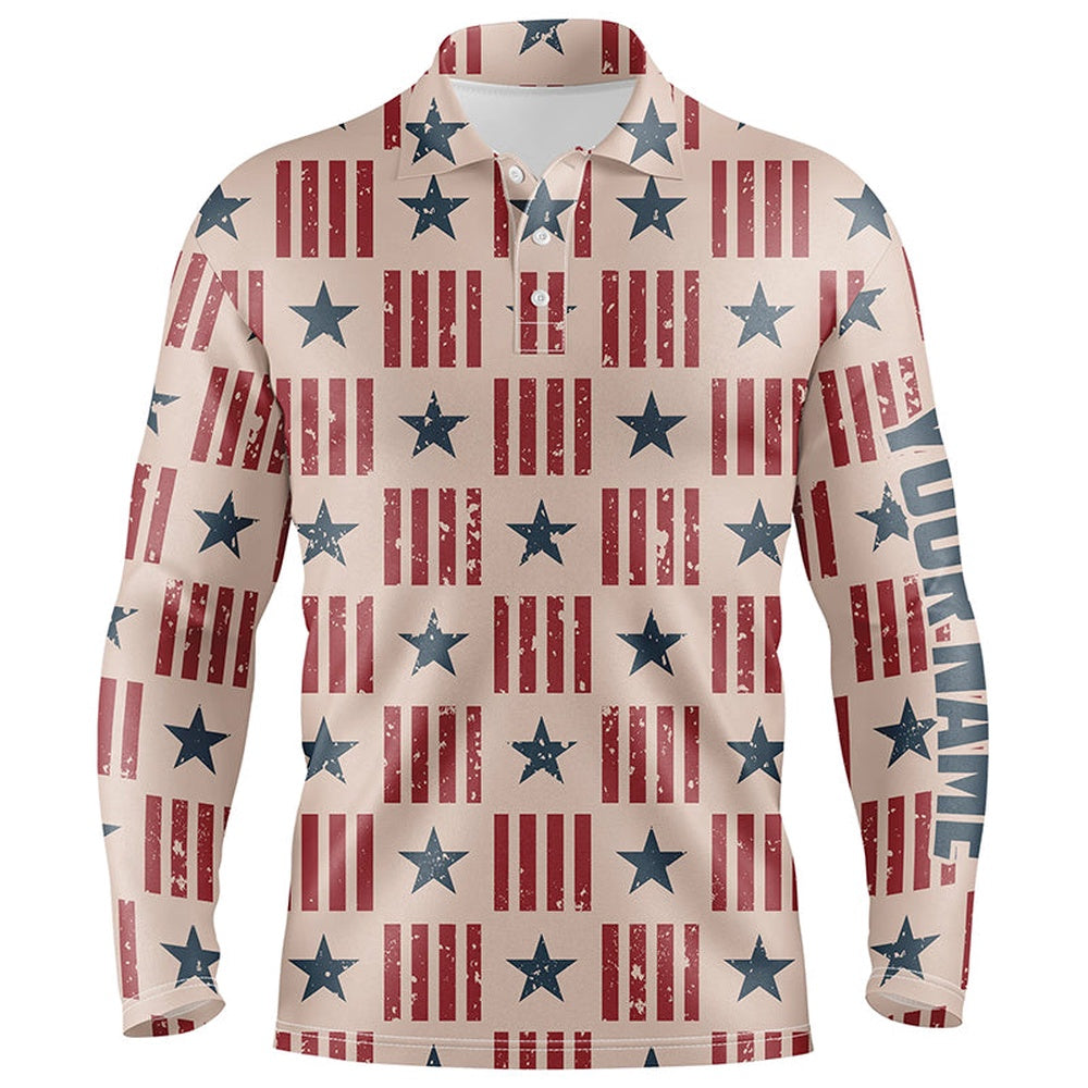 Golf Polo shirts, Usa Patriot Seamless Mens Golf Polo Shirt Retro American Golf Shirts For Men Golfing Gifts