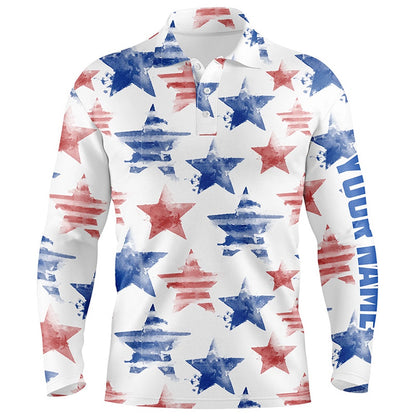 Golf Polo shirts, Watercolor American Stars Mens Golf Polo Shirt Patriotic Golf Tops For Men Golf Gifts