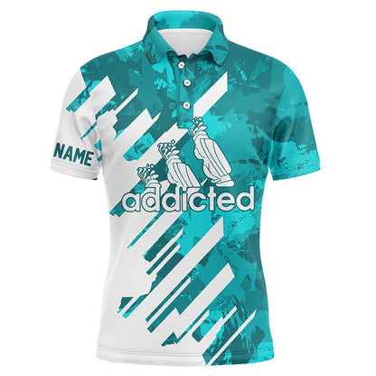 Golf Polo shirts, White And Turquoise Camo Golf Clubs Mens Golf Polo Shirt Custom Addicted Golf Tops For Mens