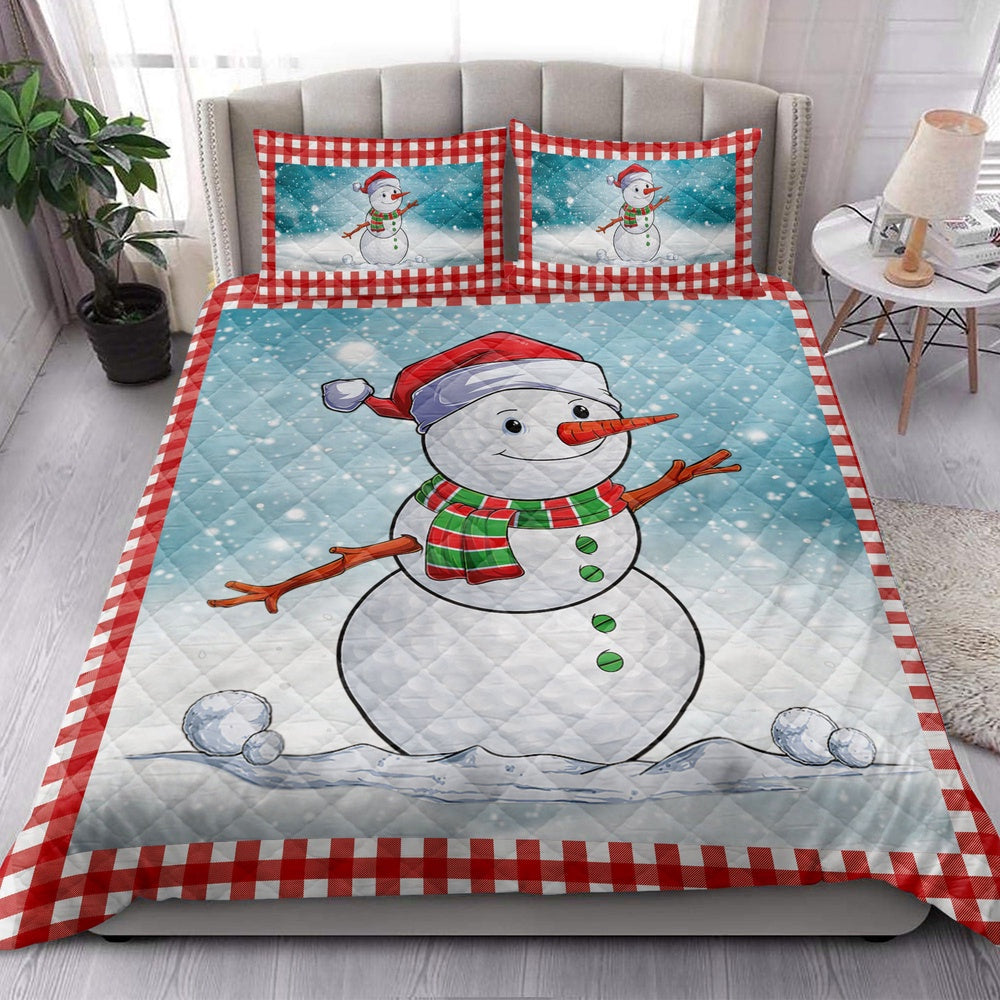 Golf Quilt Set, Funnymas Golf Balls Santa Snowman Quilt Blanket