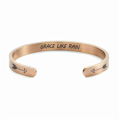 Grace Like Rain Personalized Cuff Bracelet, Christian Bracelet For Women, Bible Verse Bracelet, Christian Jewelry