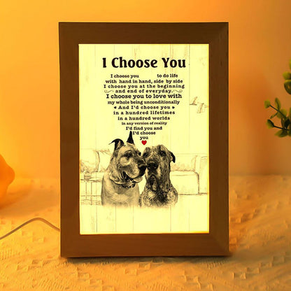 Great Dane I Choose You Bulldog Lover Dog Mom Frame Lamp, Mother's Day Night Light, Best Mom Ever, Gift For Mom
